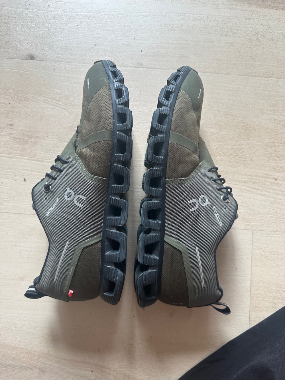 On Cloud Men’s Athletic Shoes in Olive Green and Black - Picture 6 of 7